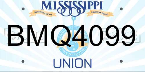 BMQ4099 Mississippi License Plate