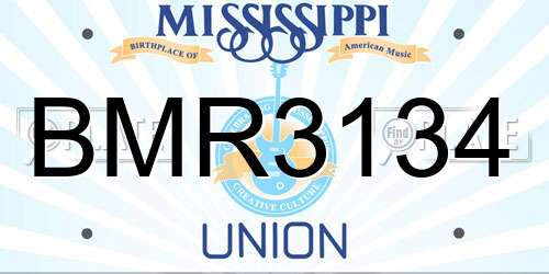 BMR3134 Mississippi License Plate