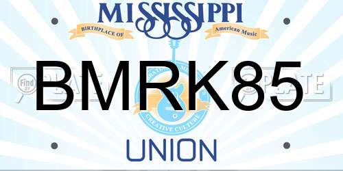 BMRK85 Mississippi License Plate