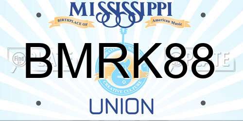 BMRK88 Mississippi License Plate
