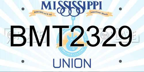 BMT2329 Mississippi License Plate