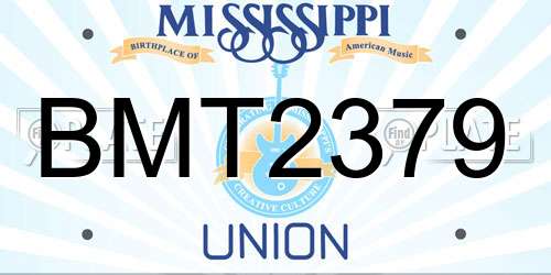 BMT2379 Mississippi License Plate