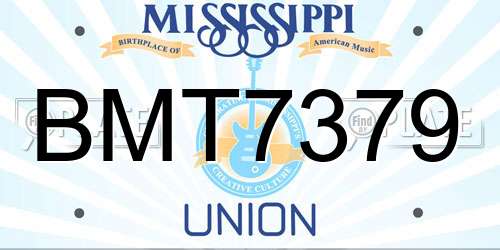 BMT7379 Mississippi License Plate