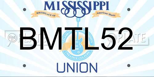 BMTL52 Mississippi License Plate