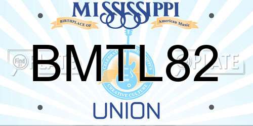 BMTL82 Mississippi License Plate