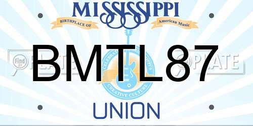 BMTL87 Mississippi License Plate