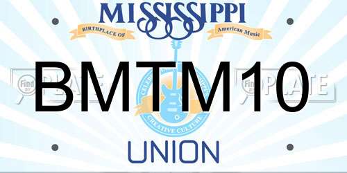 BMTM10 Mississippi License Plate
