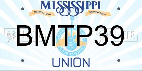 BMTP39 Mississippi License Plate