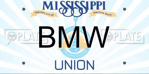 BMW Mississippi License Plate