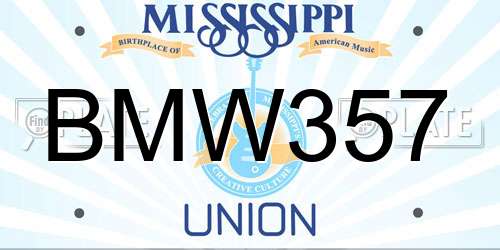 BMW357 Mississippi License Plate
