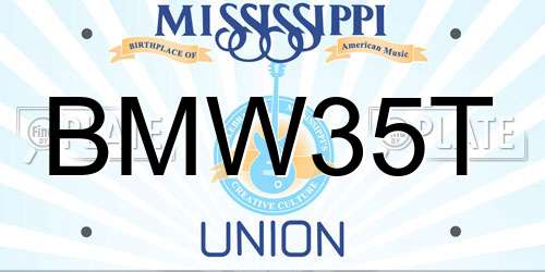 BMW35T Mississippi License Plate