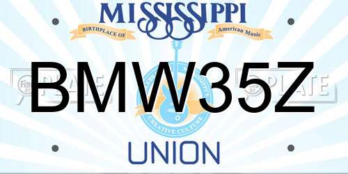 BMW35Z Mississippi License Plate