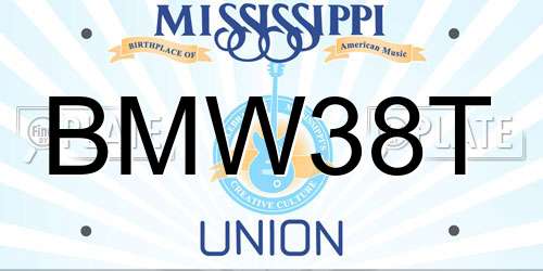 BMW38T Mississippi License Plate