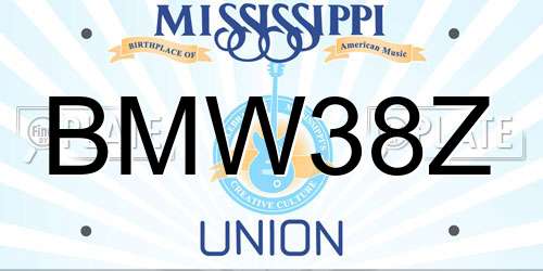 BMW38Z Mississippi License Plate