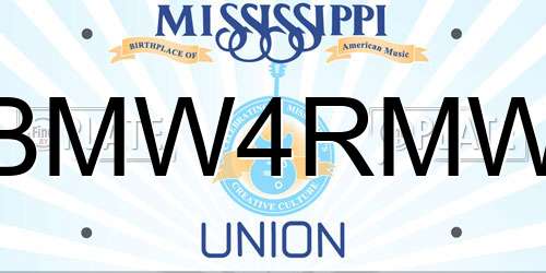 BMW4RMW Mississippi License Plate