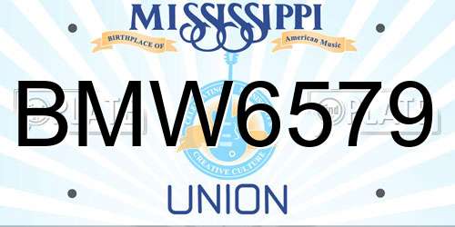 BMW6579 Mississippi License Plate