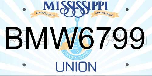 BMW6799 Mississippi License Plate