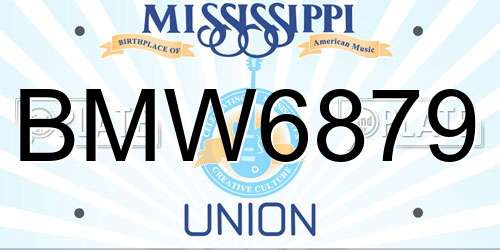 BMW6879 Mississippi License Plate