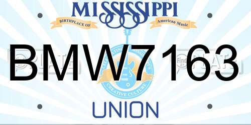 BMW7163 Mississippi License Plate