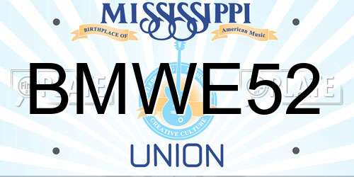 BMWE52 Mississippi License Plate