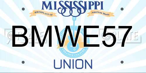 BMWE57 Mississippi License Plate