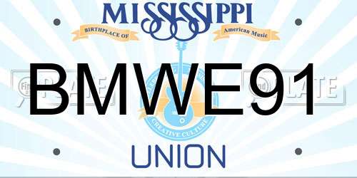 BMWE91 Mississippi License Plate