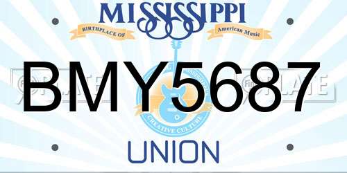 BMY5687 Mississippi License Plate