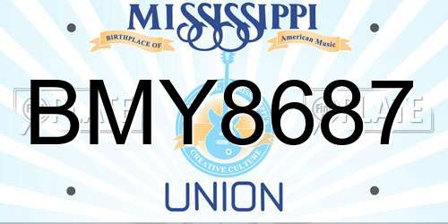 BMY8687 Mississippi License Plate