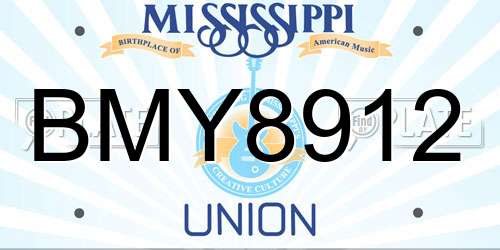 BMY8912 Mississippi License Plate