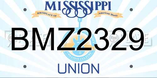 BMZ2329 Mississippi License Plate