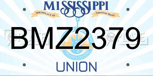 BMZ2379 Mississippi License Plate