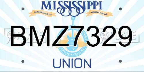 BMZ7329 Mississippi License Plate