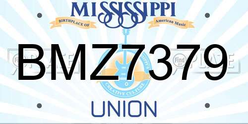 BMZ7379 Mississippi License Plate