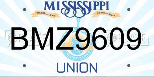 BMZ9609 Mississippi License Plate