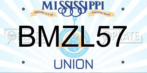 BMZL57 Mississippi License Plate
