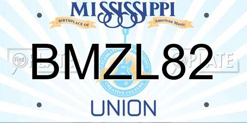 BMZL82 Mississippi License Plate