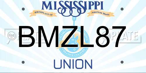 BMZL87 Mississippi License Plate