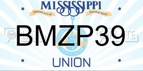 BMZP39 Mississippi License Plate