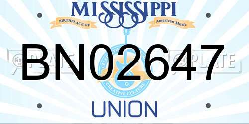 BN02647 Mississippi License Plate