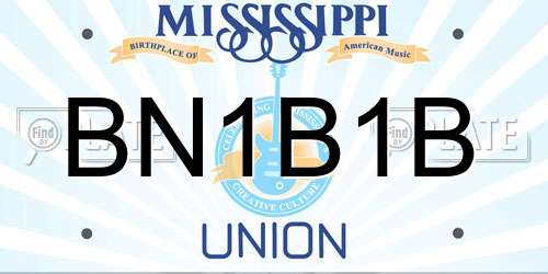 BN1B1B Mississippi License Plate