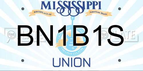 BN1B1S Mississippi License Plate