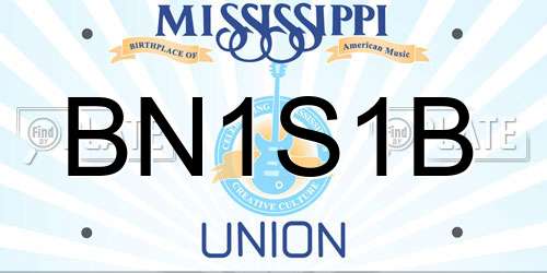 BN1S1B Mississippi License Plate