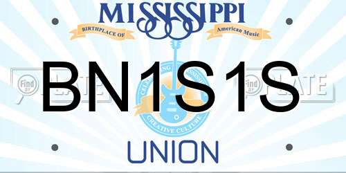 BN1S1S Mississippi License Plate