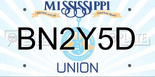 BN2Y5D Mississippi License Plate