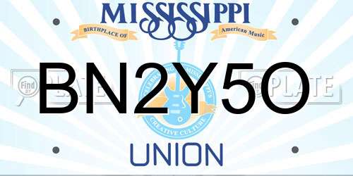 BN2Y5O Mississippi License Plate