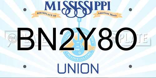 BN2Y8O Mississippi License Plate