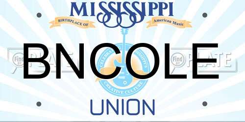 BNCOLE Mississippi License Plate