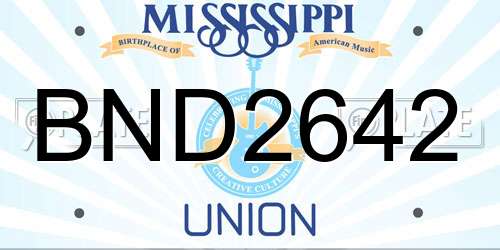 BND2642 Mississippi License Plate