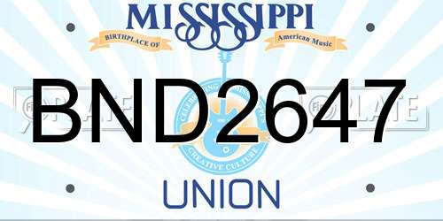 BND2647 Mississippi License Plate