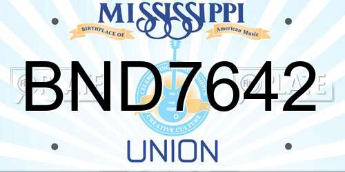 BND7642 Mississippi License Plate